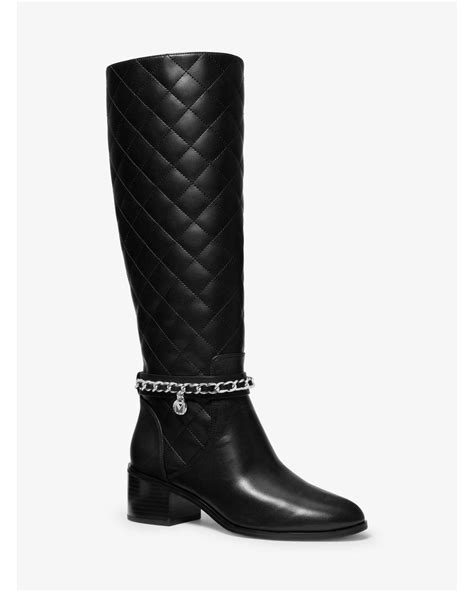 michael kors elsa|Elsa Quilted Leather Boot .